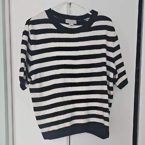 H&M Monochrome Knit Short Sleeve Sweater